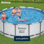 Piscine hors sol ronde Bestway Steel Pro MAX avec pompe et couverture
