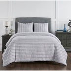 Better Trends Angelique Comforter Set 100% Cotton Tufted Soft Plush Chenille Elegant Stripes Machine Washable & Tumble Dry