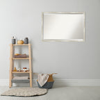 Beveled Bathroom Wall Mirror - Crackled Metallic Frame