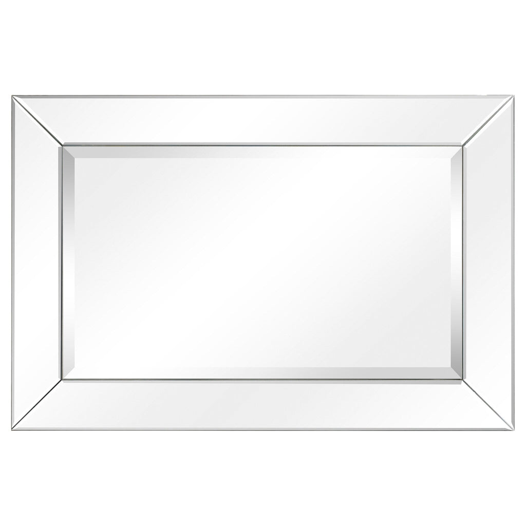 Miroir mural rectangulaire biseauté transparent HD pour salle de bain, coiffeuse et chambre à coucher, 3 tailles