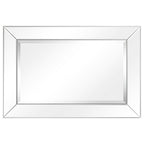 Miroir mural rectangulaire biseauté transparent HD pour salle de bain, coiffeuse et chambre à coucher, 3 tailles