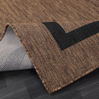 Beverly Rug Modern Bordered Indoor Outdoor Rug, Outside Carpet for Patio, Deck, Porch