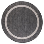 Beverly Rug Modern Bordered Indoor Outdoor Rug, Outside Carpet for Patio, Deck, Porch