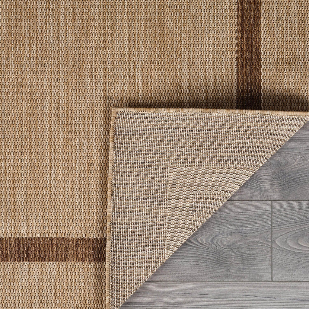 Beverly Rug Modern Bordered Indoor Outdoor Rug, Outside Carpet for Patio, Deck, Porch