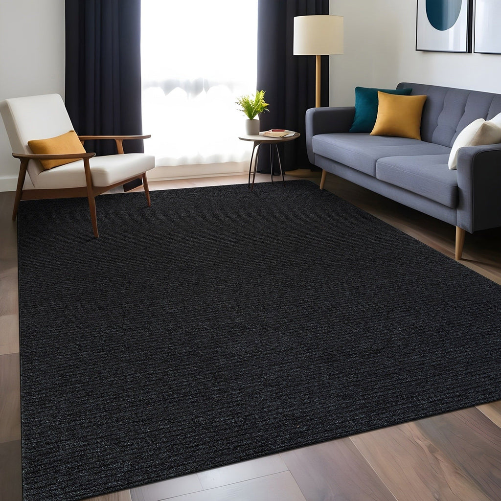 Beverly Rug Solid Color Non-Slip Rubber Back Washable Indoor Area Rug