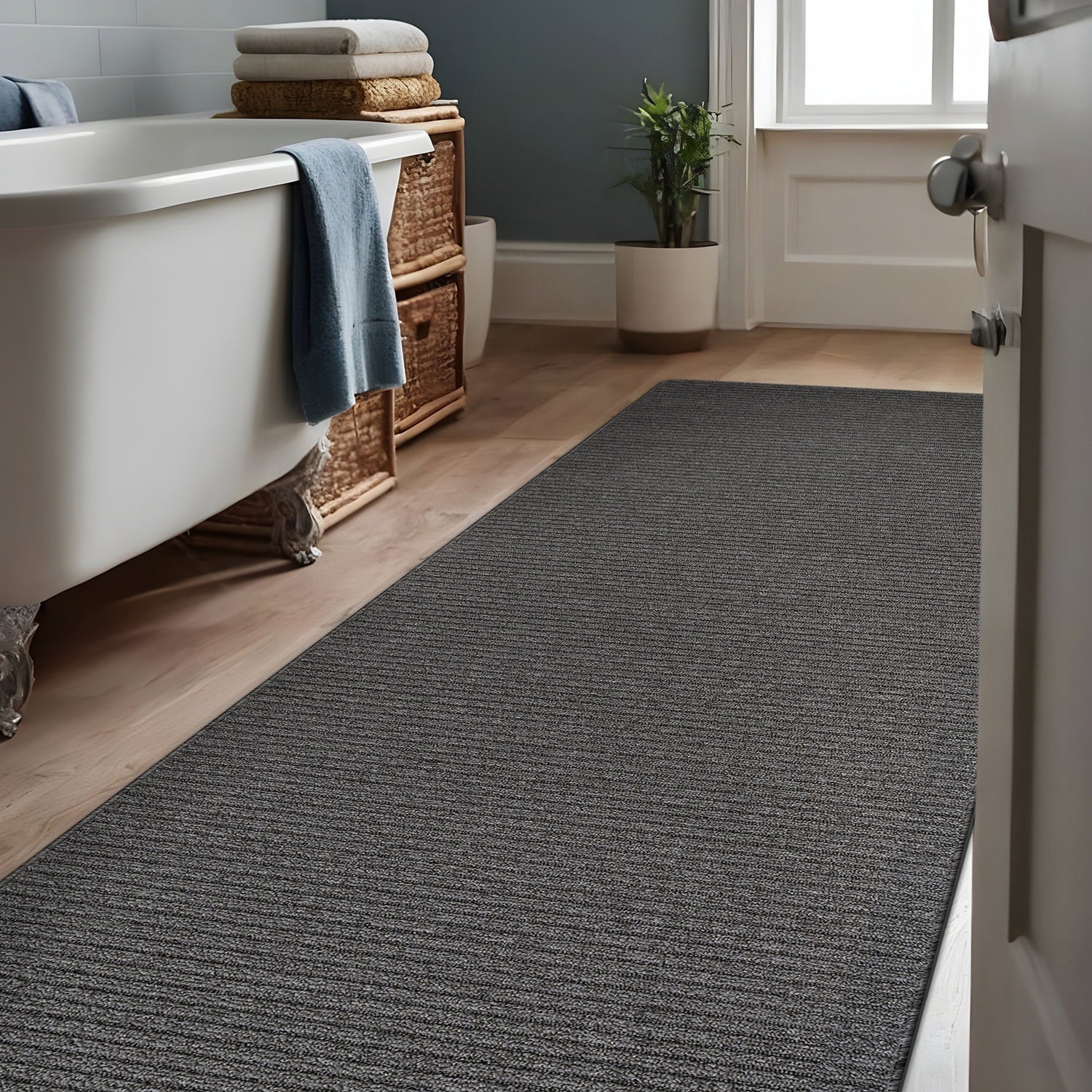 Beverly Rug Solid Color Non-Slip Rubber Back Washable Indoor Area Rug