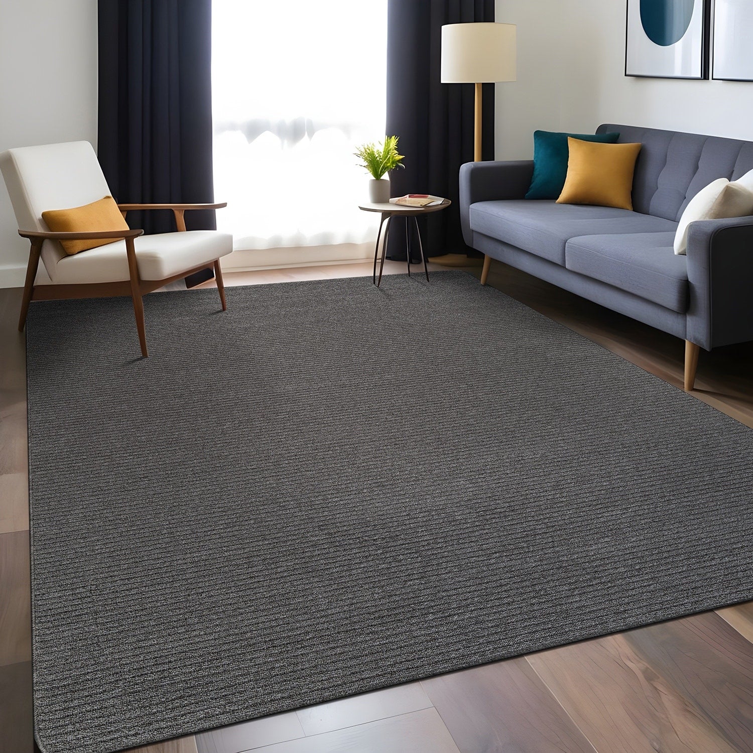 Beverly Rug Solid Color Non-Slip Rubber Back Washable Indoor Area Rug