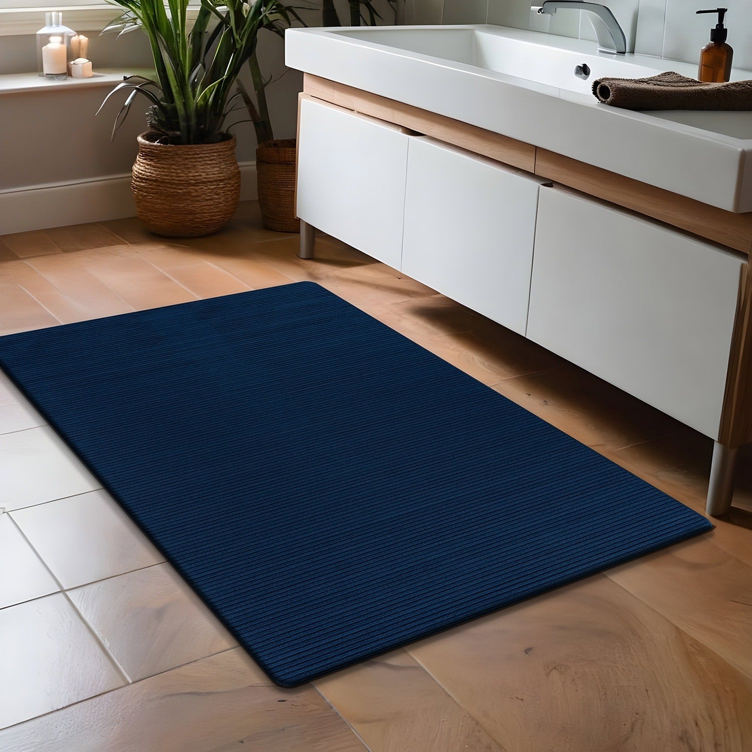 Beverly Rug Solid Color Non-Slip Rubber Back Washable Indoor Area Rug