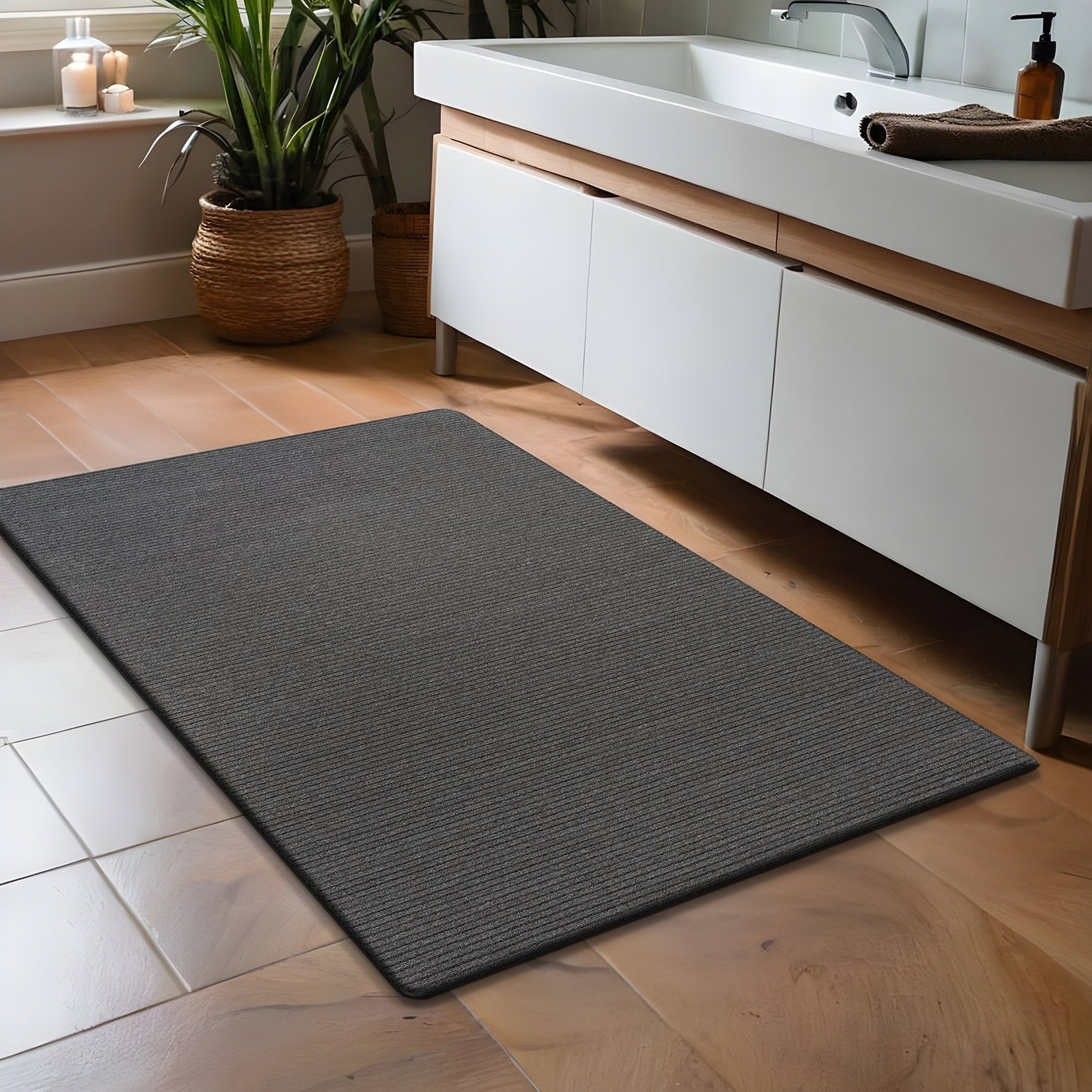 Beverly Rug Solid Color Non-Slip Rubber Back Washable Indoor Area Rug