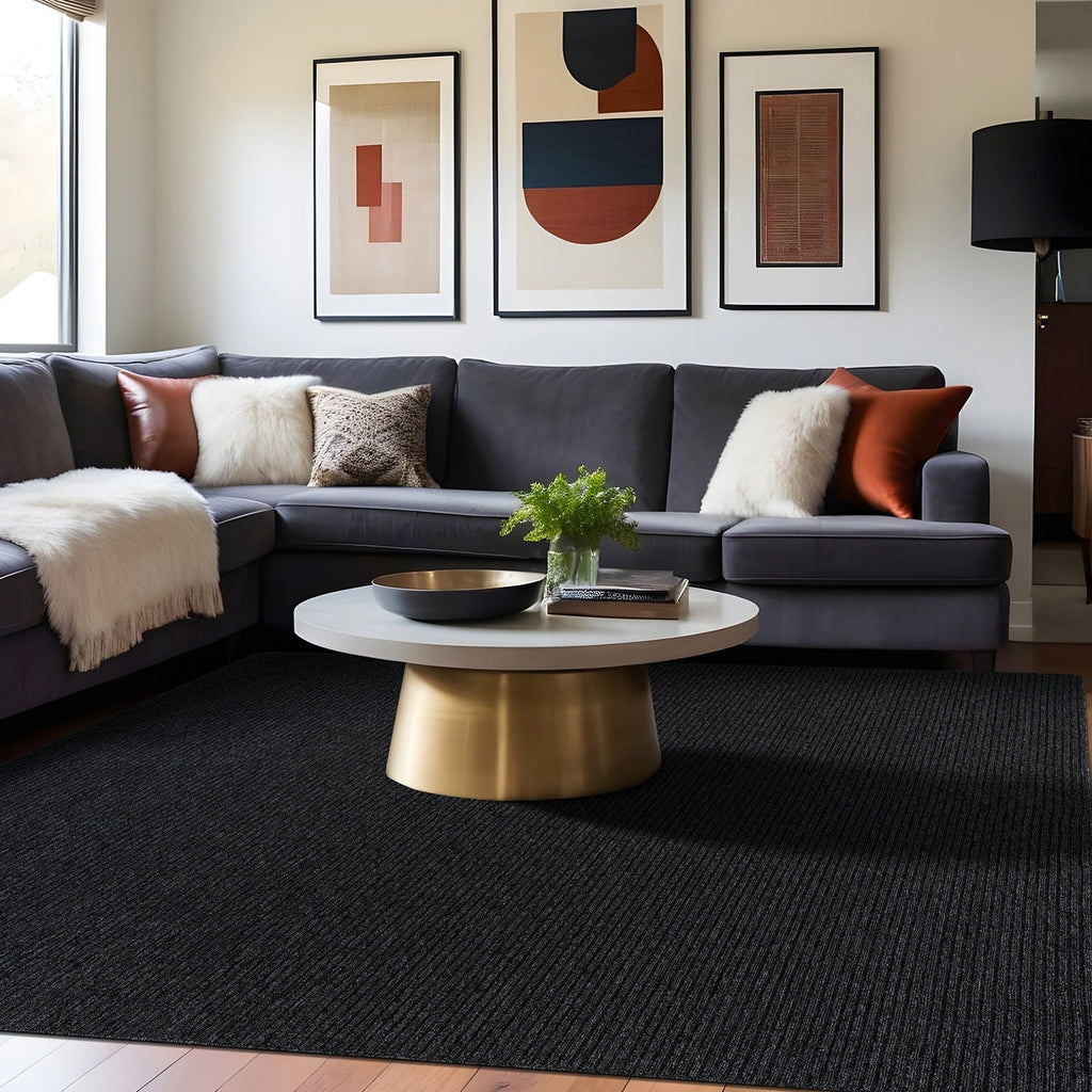 Beverly Rug Solid Color Non-Slip Rubber Back Washable Indoor Area Rug