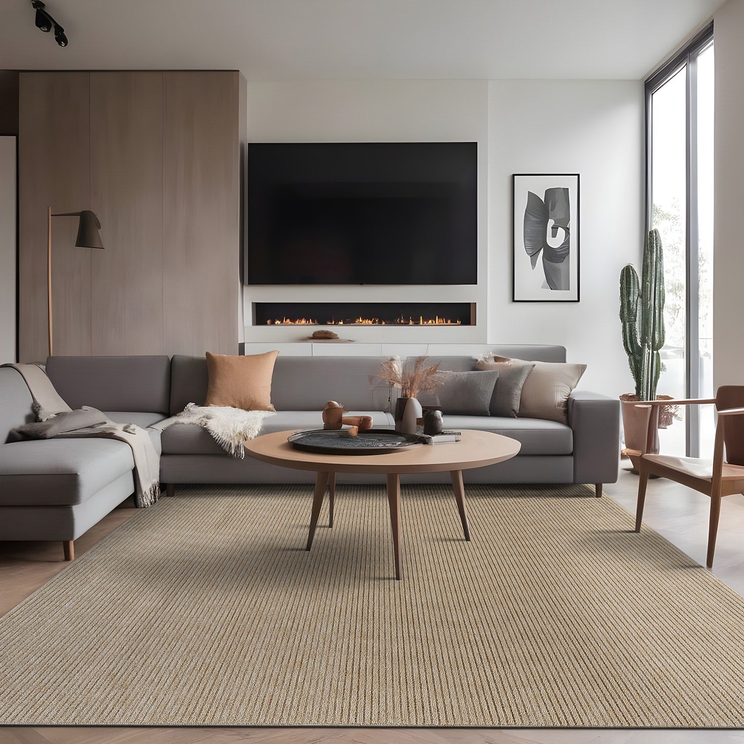 Beverly Rug Solid Color Non-Slip Rubber Back Washable Indoor Area Rug