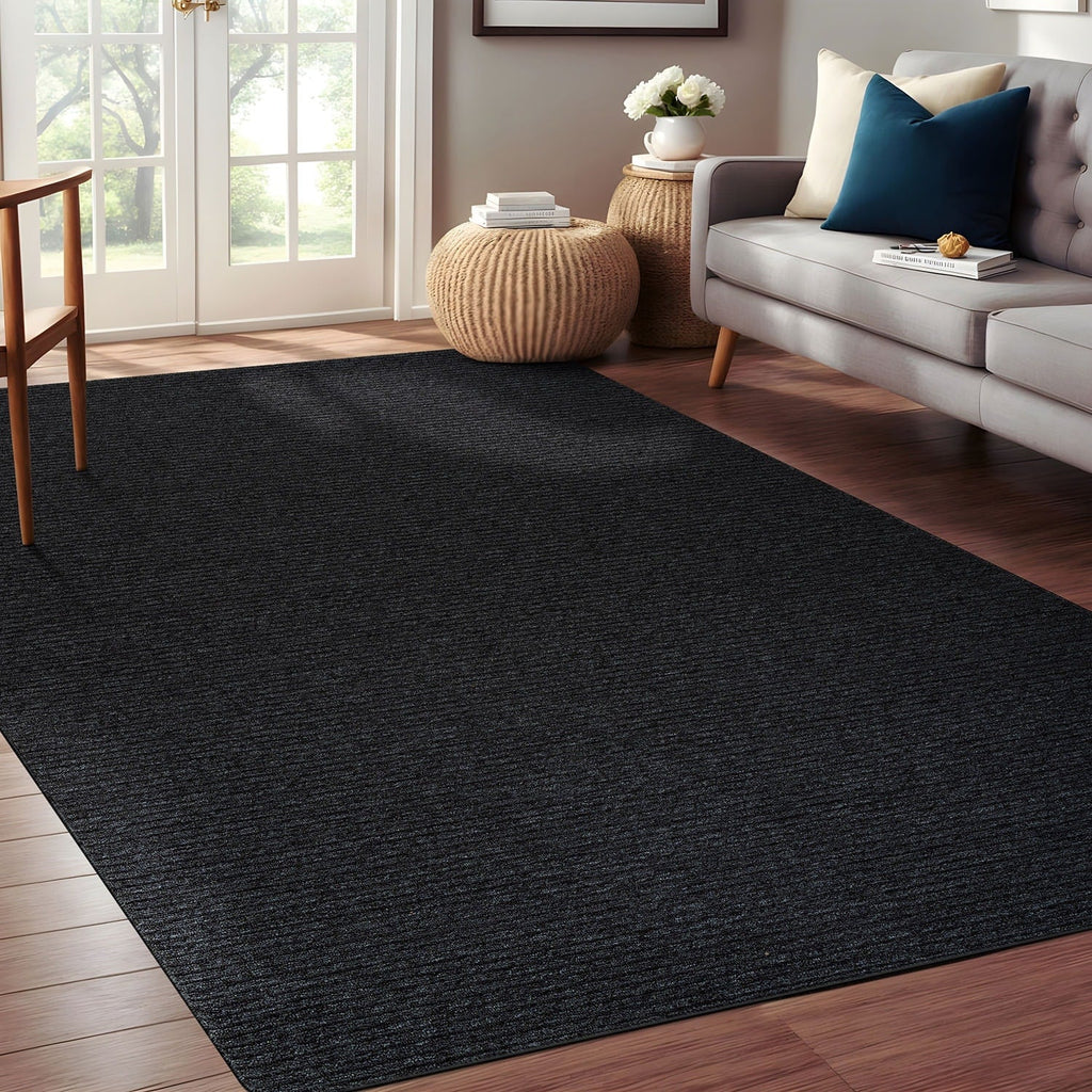Beverly Rug Solid Color Non-Slip Rubber Back Washable Indoor Area Rug