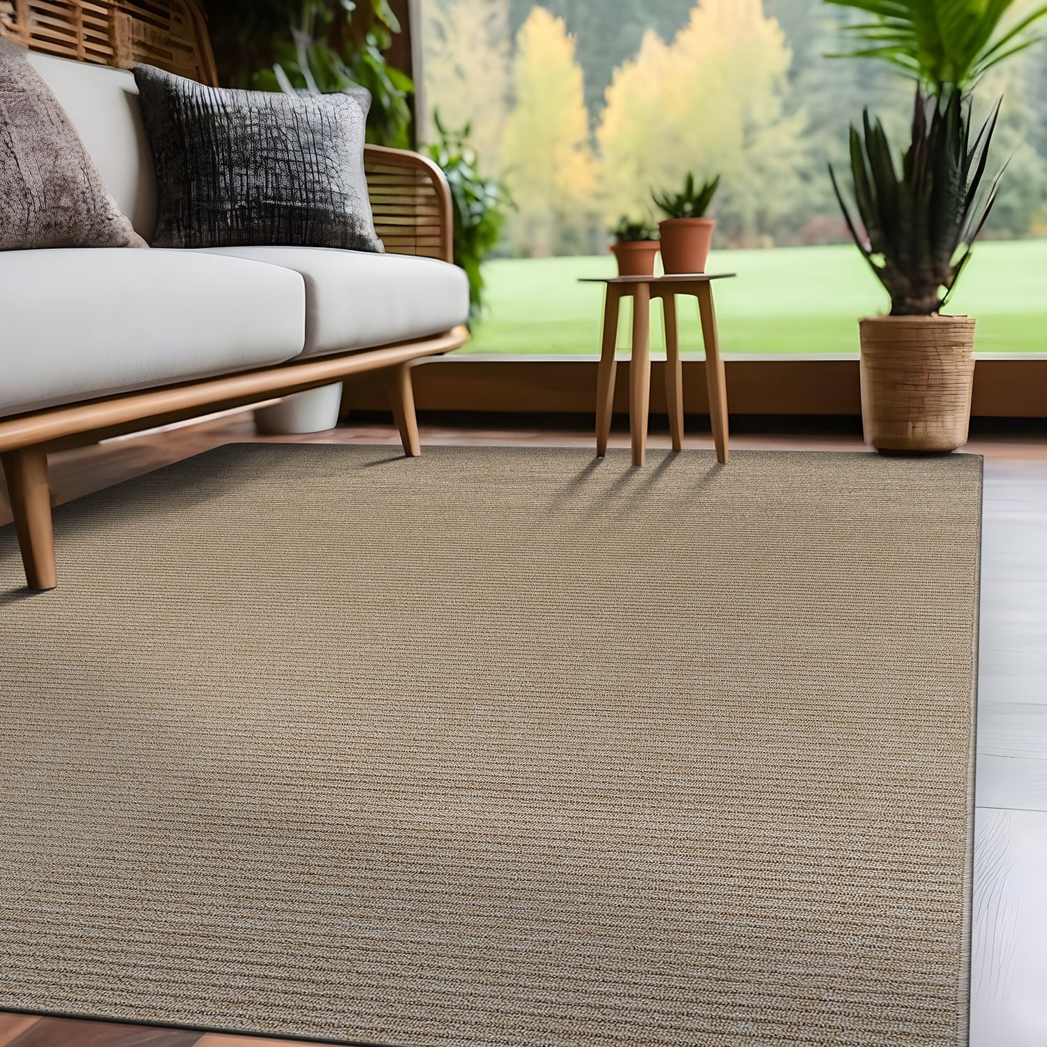 Beverly Rug Solid Color Non-Slip Rubber Back Washable Indoor Area Rug