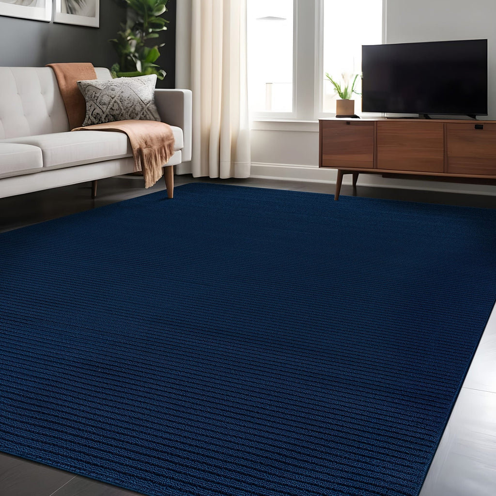 Beverly Rug Solid Color Non-Slip Rubber Back Washable Indoor Area Rug