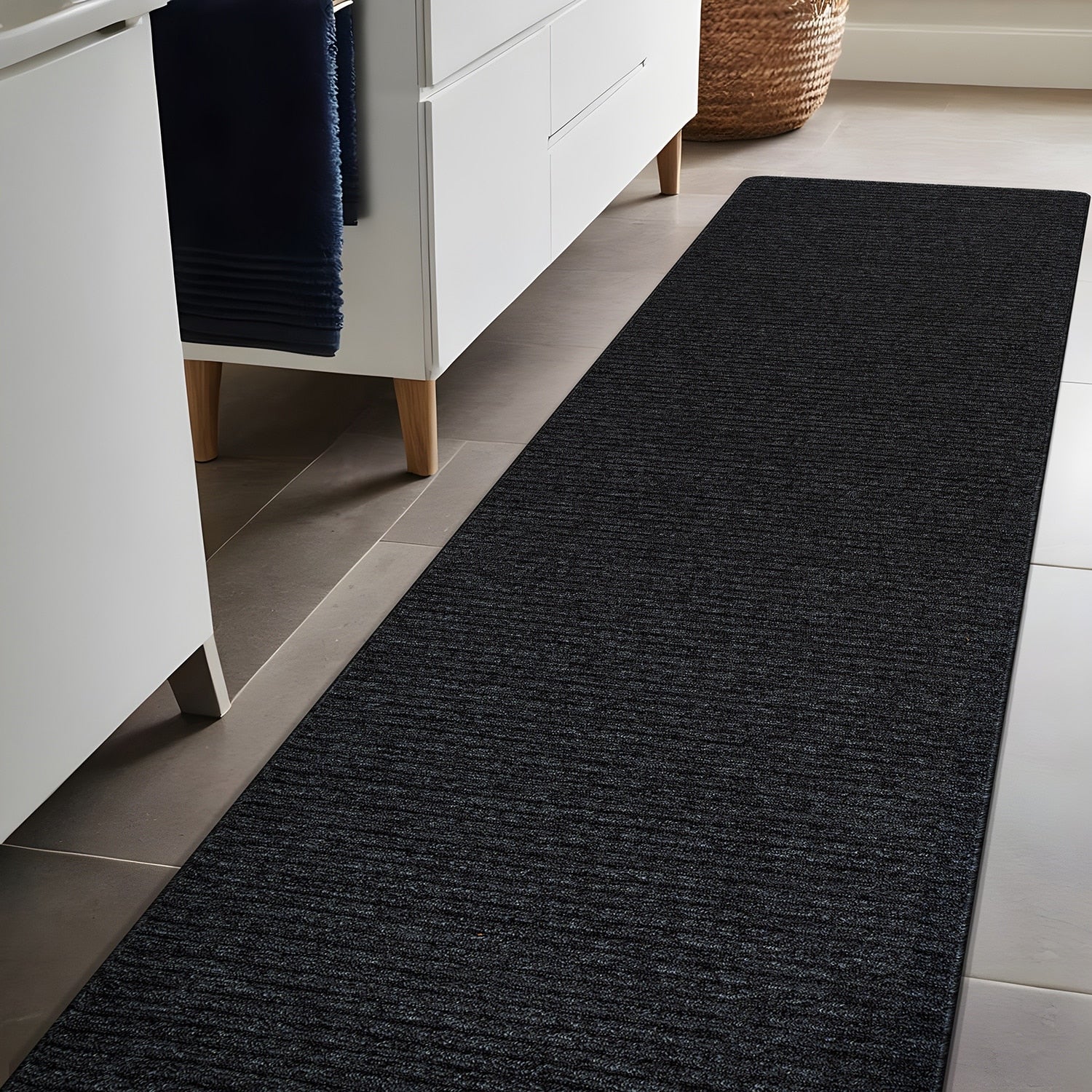 Beverly Rug Solid Color Non-Slip Rubber Back Washable Indoor Area Rug