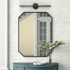 1-Light Black/ Gold/ Nickel Modern Long Linear Strip Wall Sconce Dimmable LED Bathroom Vanity Light