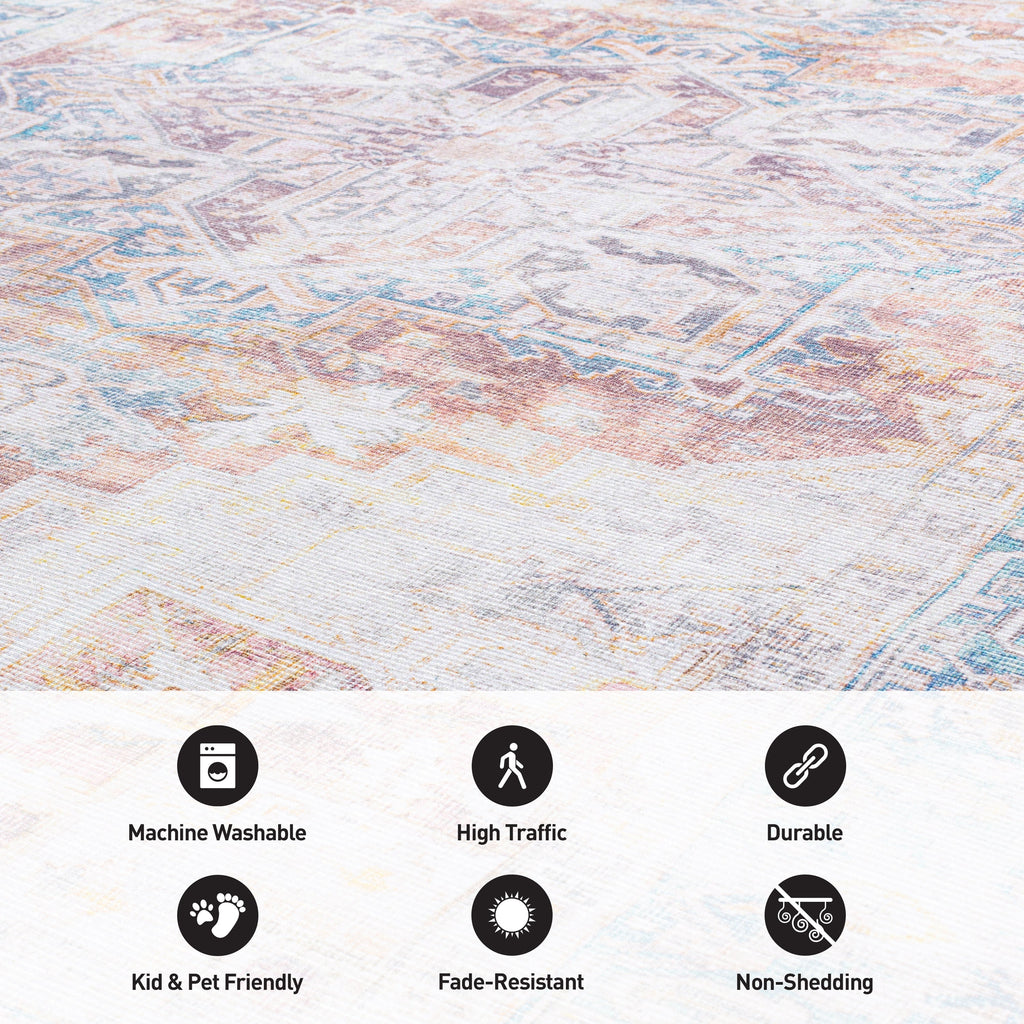 Bohemian Distressed Machine Washable Area Rug