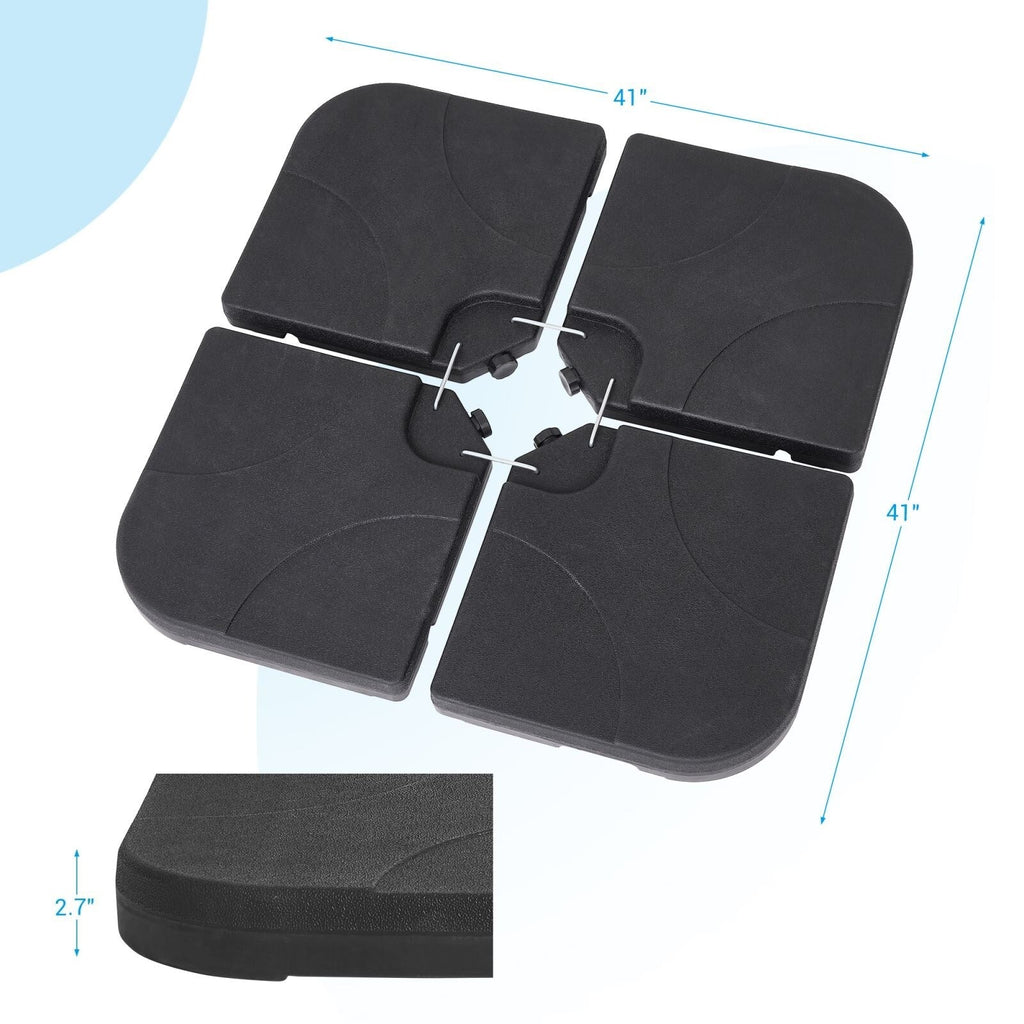 Bonosuki 4-Piece Cantilever Base Offset Patio Umbrella Stand, 176lb - 40.9 x 40.9