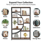 Bibliothèque industrielle à 5 étagères pour chambre, salon, bureau