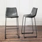 Bossin 18/26/30 inch Bar Stools,Counter Height Bar Stools with Back Modern PU Leather Stools Dining Chair with Footrest