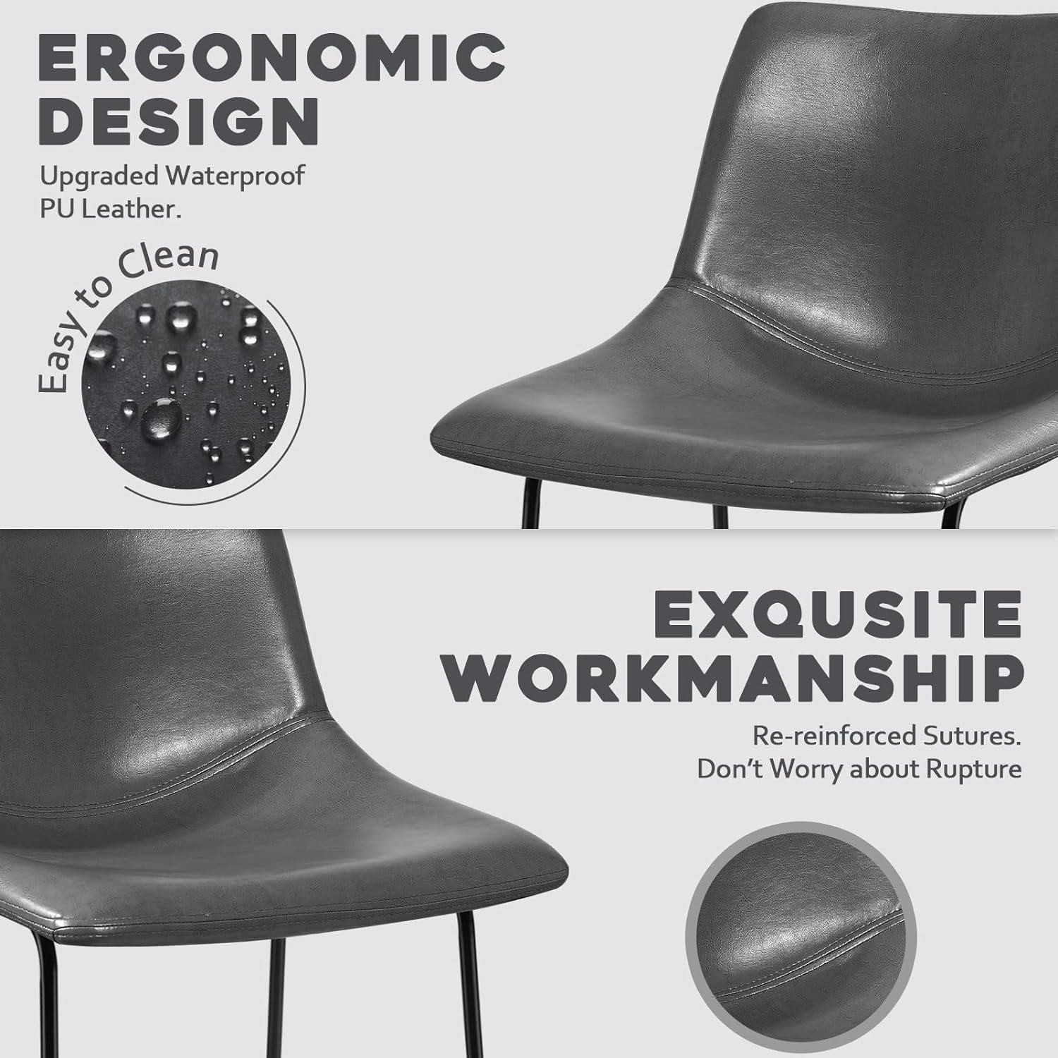 Bossin 18/26/30 inch Bar Stools,Counter Height Bar Stools with Back Modern PU Leather Stools Dining Chair with Footrest