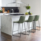 Bossin 18/26/30 inch Bar Stools,Counter Height Bar Stools with Back Modern PU Leather Stools Dining Chair with Footrest