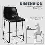 Bossin 18/26/30 inch Bar Stools,Counter Height Bar Stools with Back Modern PU Leather Stools Dining Chair with Footrest