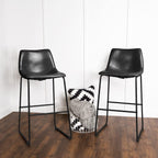 Bossin 18/26/30 inch Bar Stools,Counter Height Bar Stools with Back Modern PU Leather Stools Dining Chair with Footrest