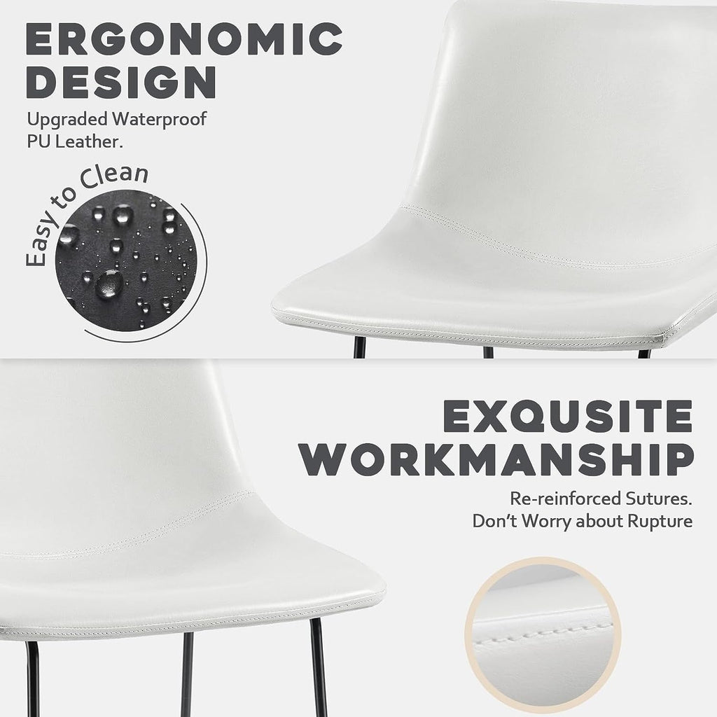 Bossin 18/26/30 inch Bar Stools,Counter Height Bar Stools with Back Modern PU Leather Stools Dining Chair with Footrest