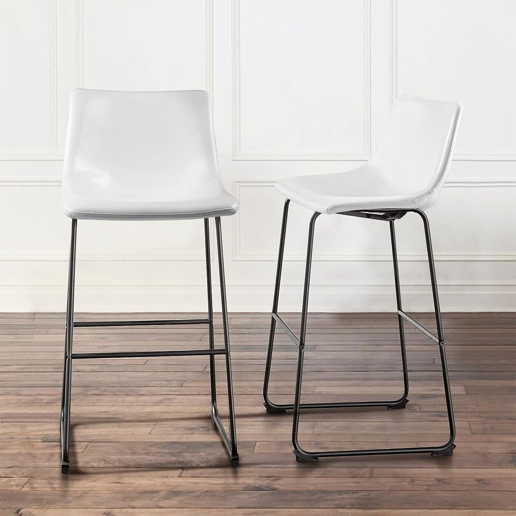 Bossin 18/26/30 inch Bar Stools,Counter Height Bar Stools with Back Modern PU Leather Stools Dining Chair with Footrest