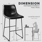 Bossin 18/26/30 inch Bar Stools,Counter Height Bar Stools with Back Modern PU Leather Stools Dining Chair with Footrest