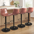 Bossin Adjustable Swivel Bar Stools with Backs – Counter Height
