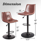 Bossin Adjustable Swivel Bar Stools with Backs – Counter Height