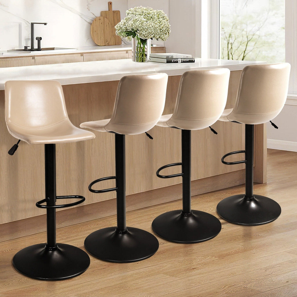 Bossin Adjustable Swivel Bar Stools with Backs – Counter Height