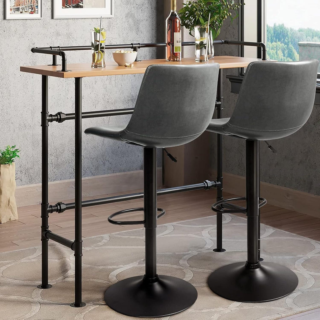 Bossin Adjustable Swivel Bar Stools with Backs – Counter Height