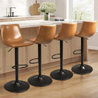 Bossin Adjustable Swivel Bar Stools with Backs – Counter Height
