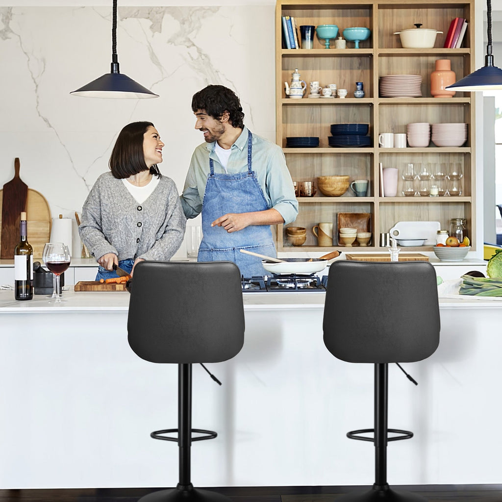 Bossin Adjustable Swivel Bar Stools with Backs – Counter Height