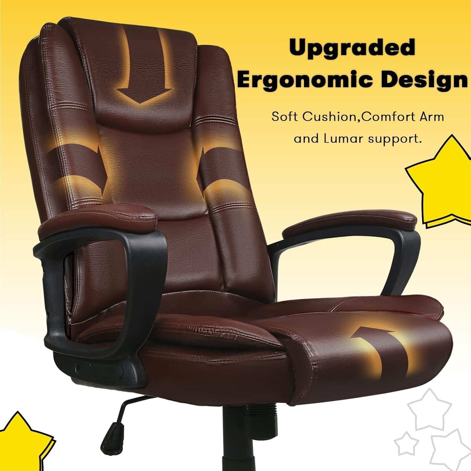 Bossin Big and Tall Office Chair High Back Executive Chair Ergonomic Adjustable Executive Leather Chair,400lbs