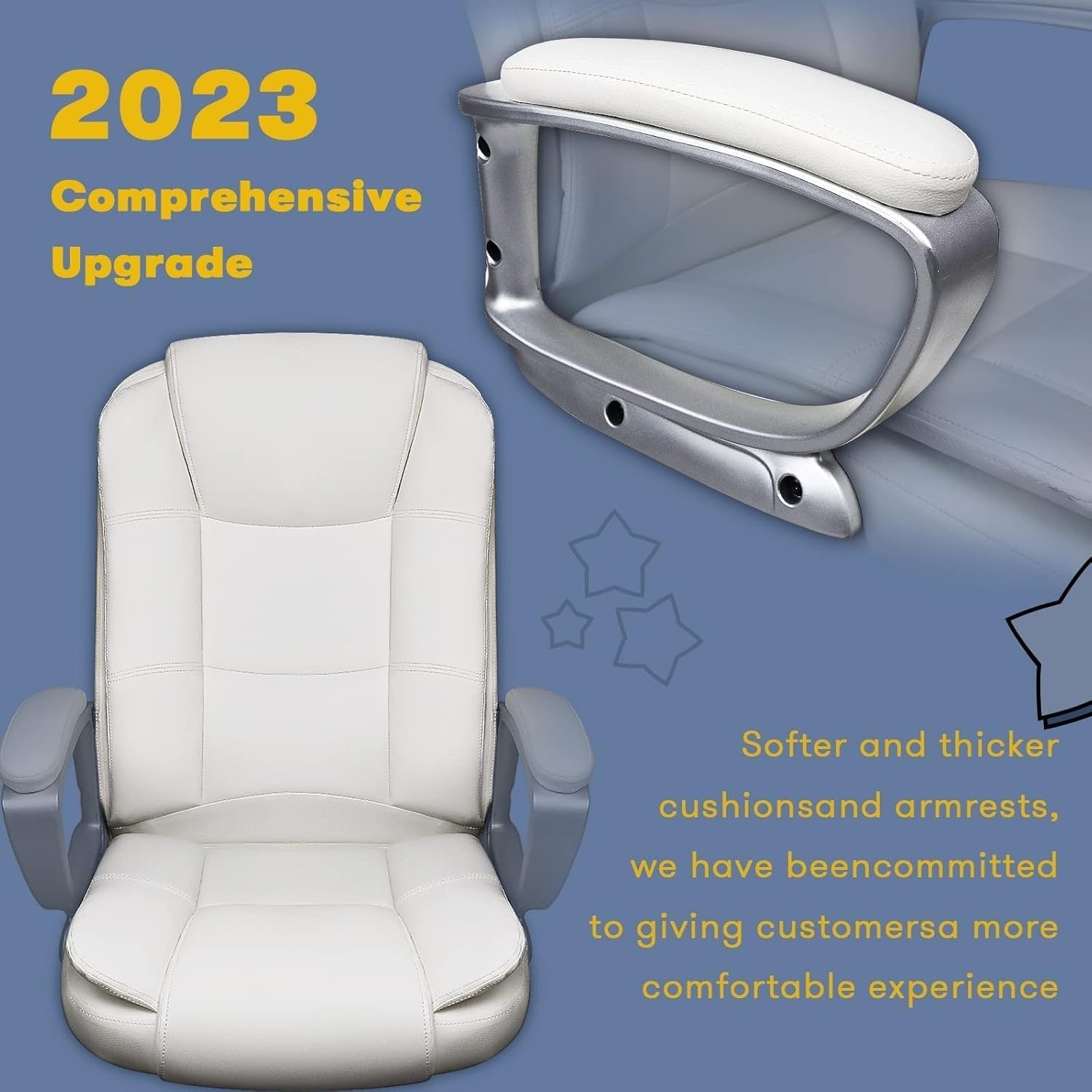 Bossin Big and Tall Office Chair High Back Executive Chair Ergonomic Adjustable Executive Leather Chair,400lbs