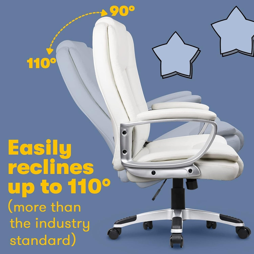 Bossin Big and Tall Office Chair High Back Executive Chair Ergonomic Adjustable Executive Leather Chair,400lbs