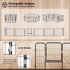 Bossin Dog Playpen Dog Kennel Pen Cage Dog Fence Exercise Pen with Doors 8/16/24 Panel