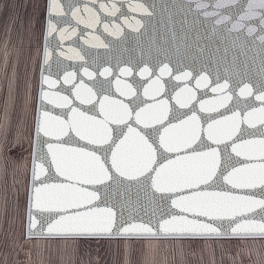 Brescia Modern Floral Circles Indoor/Outdoor Area Rug