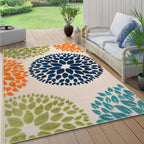 Brescia Modern Floral Circles Indoor/Outdoor Area Rug