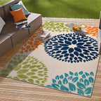 Brescia Modern Floral Circles Indoor/Outdoor Area Rug