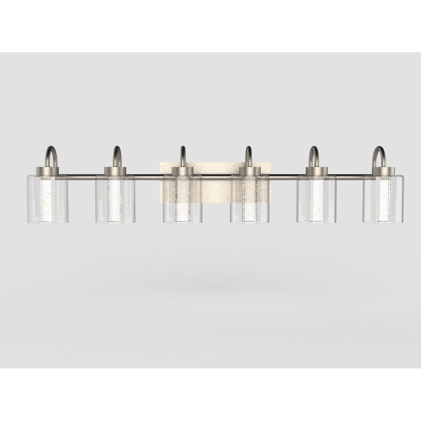 Brushed Nickel Vanity Lights with Crystal Bubble Glass