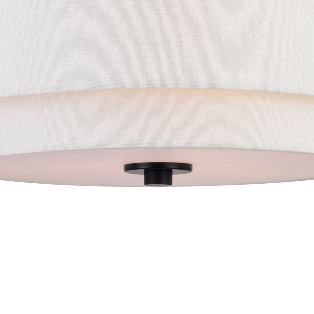 Plafonnier moderne du milieu du siècle de Burnaby avec abat-jour tambour en lin blanc