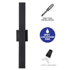 C Cattleya 2-Light Matte Black Aluminum LED Outdoor Wall Sconce