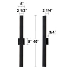 C Cattleya 2-Light Matte Black Aluminum LED Outdoor Wall Sconce