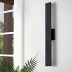 C Cattleya 2-Light Matte Black Aluminum LED Outdoor Wall Sconce