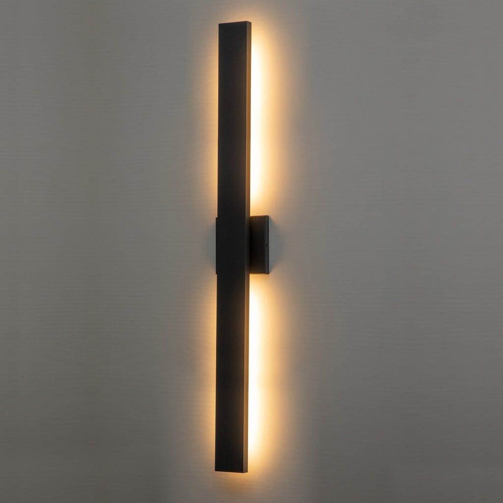 C Cattleya 2-Light Matte Black Aluminum LED Outdoor Wall Sconce